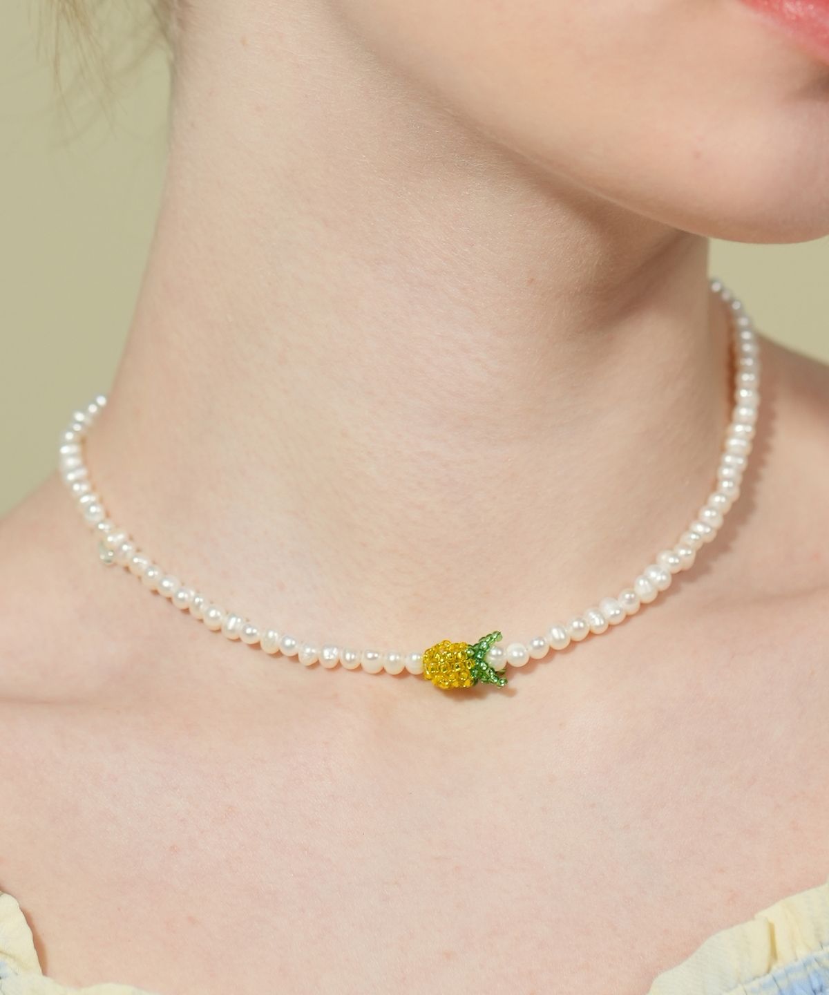 봉보(BONBEAU) Juicy fresh water pearl Necklace 컬러 비즈 과일 팬던트 담수진주 목걸이