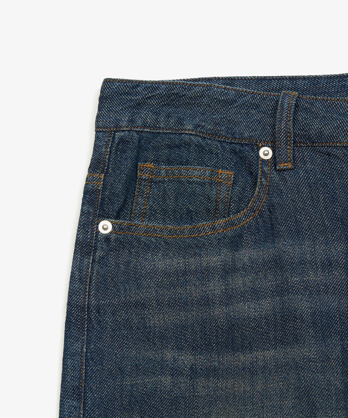 토피(TOFFEE) SL01 섬머 데님 와이드 팬츠 (WASHED DEEP INDIGO)