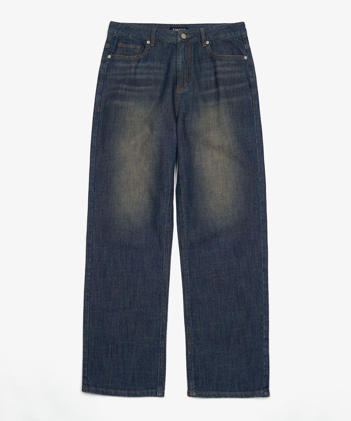 토피(TOFFEE) SL01 섬머 데님 와이드 팬츠 (WASHED DEEP INDIGO)