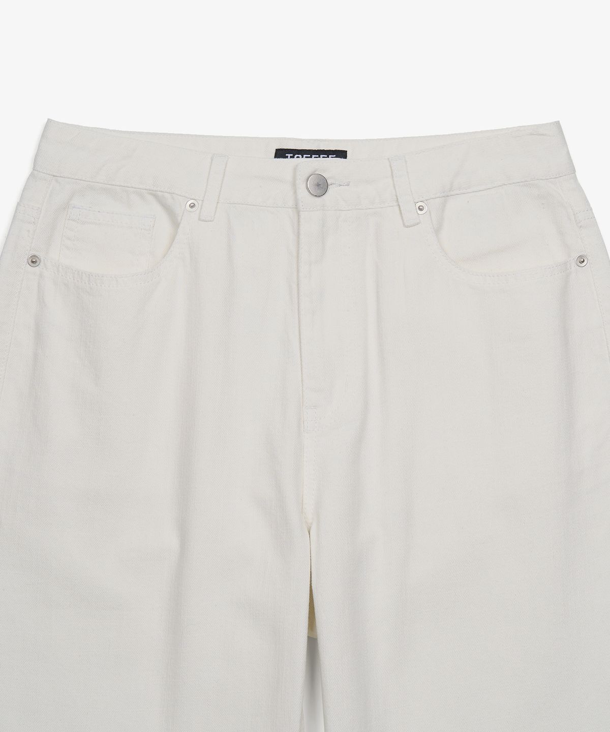 토피(TOFFEE) SL01 섬머 데님 와이드 팬츠 (OFF WHITE)