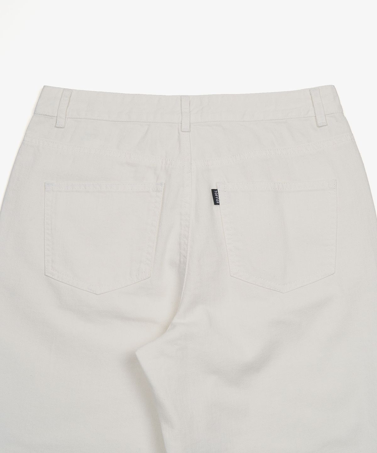 토피(TOFFEE) SL01 섬머 데님 와이드 팬츠 (OFF WHITE)