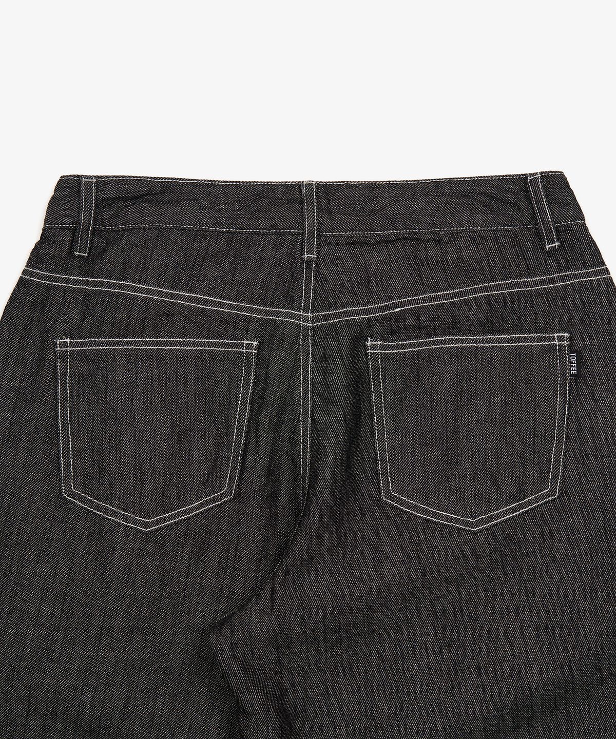 토피(TOFFEE) 내츄럴 린넨 데님 와이드 팬츠 (WASHED BLACK)