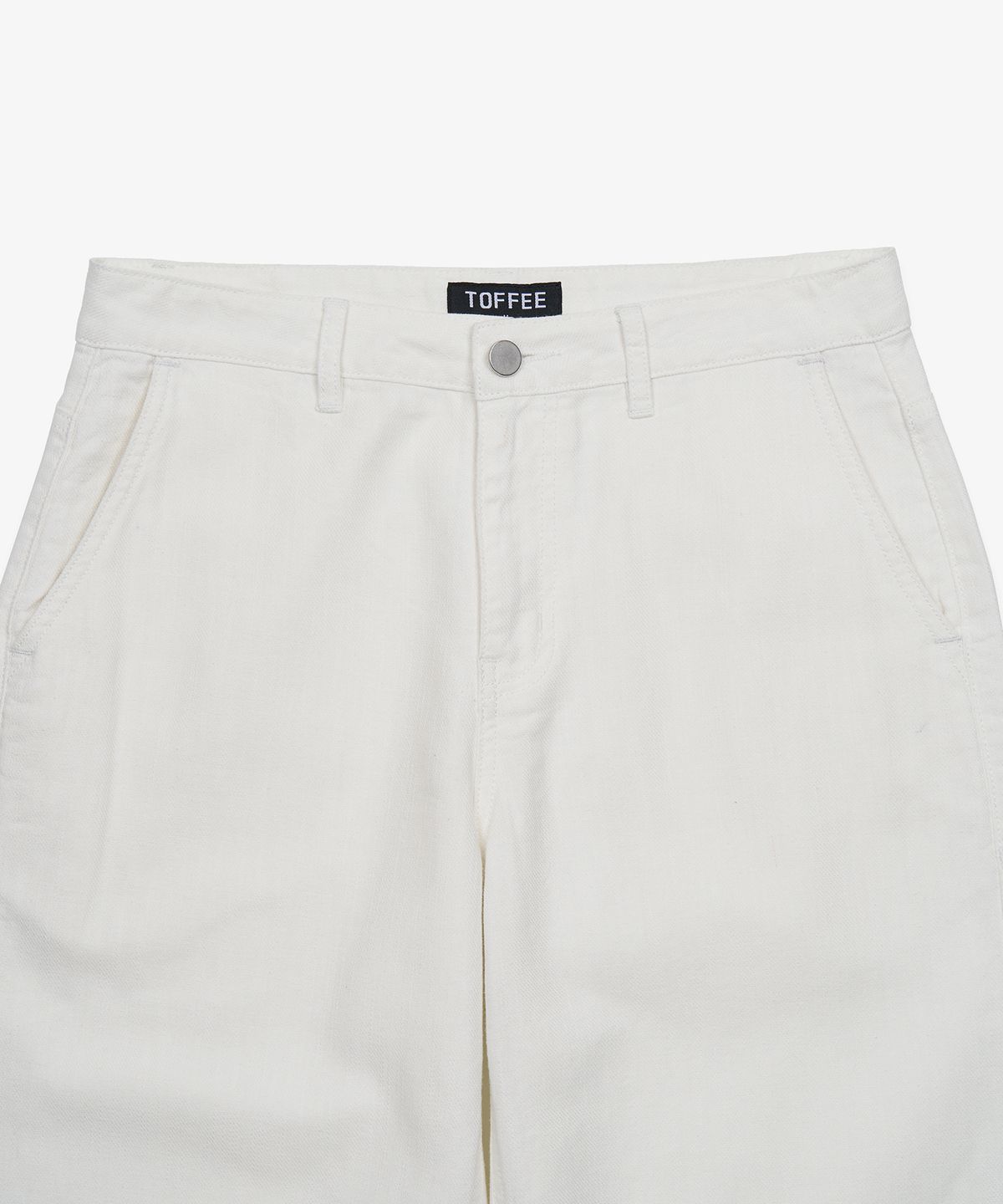 토피(TOFFEE) 내츄럴 린넨 데님 와이드 팬츠 (OFF WHITE)