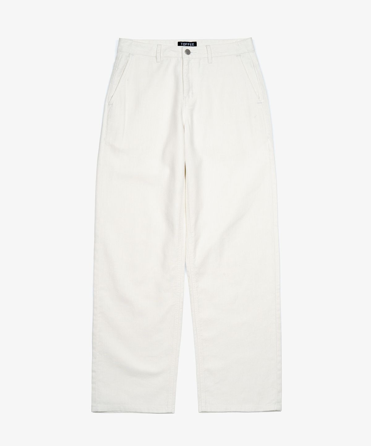 토피(TOFFEE) 내츄럴 린넨 데님 와이드 팬츠 (OFF WHITE)