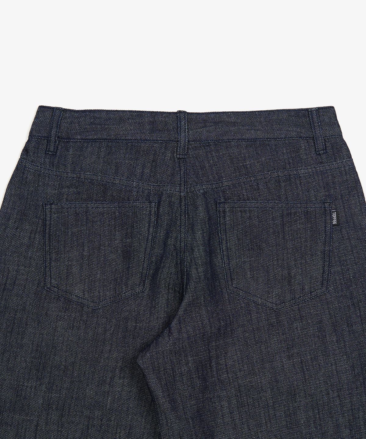 토피(TOFFEE) 내츄럴 린넨 데님 와이드 팬츠 (RAW INDIGO)