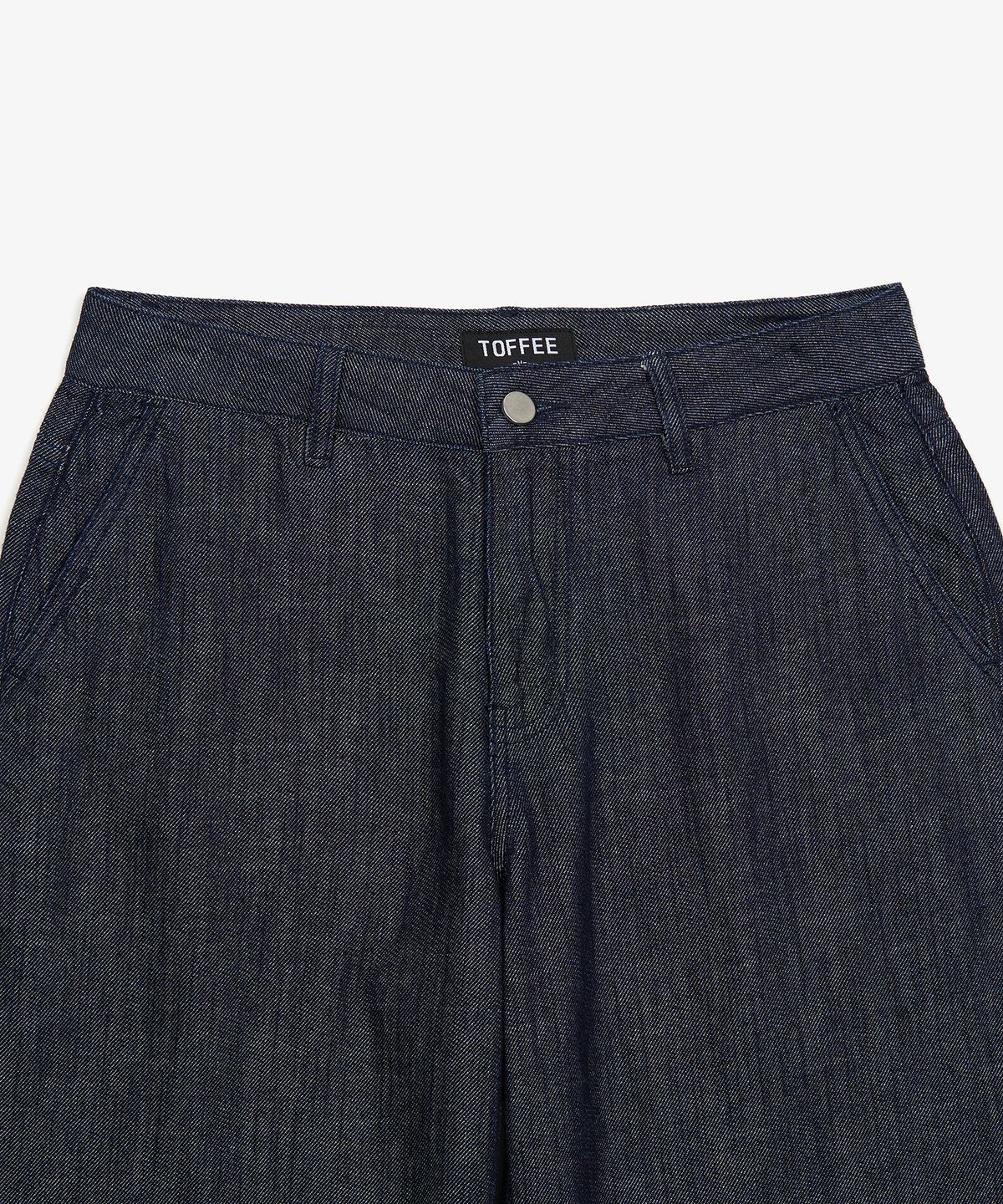 토피(TOFFEE) 내츄럴 린넨 데님 와이드 팬츠 (RAW INDIGO)