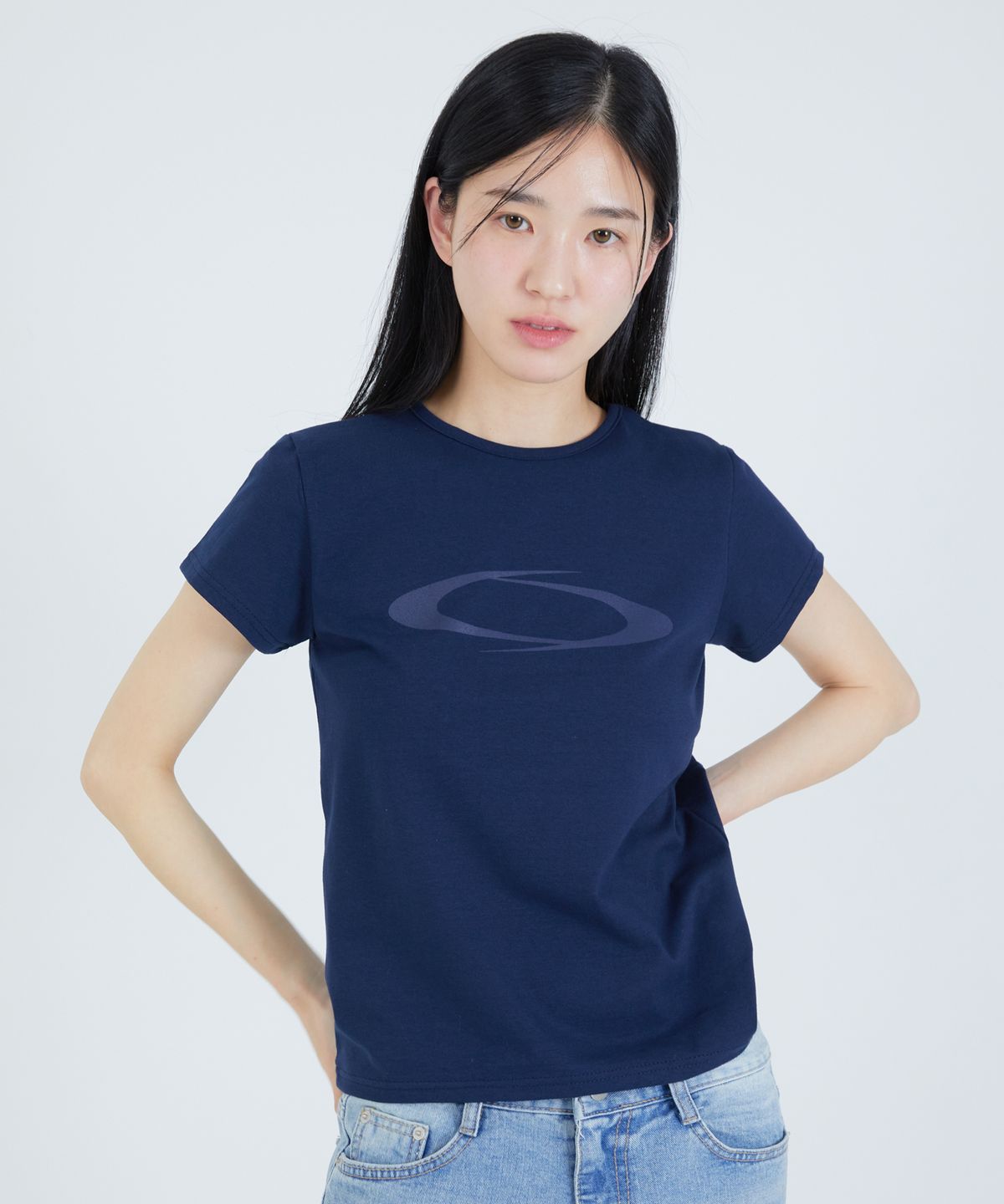 노이아고(NOIAGO) NOI887 시그니쳐 로고 티셔츠 (네이비)