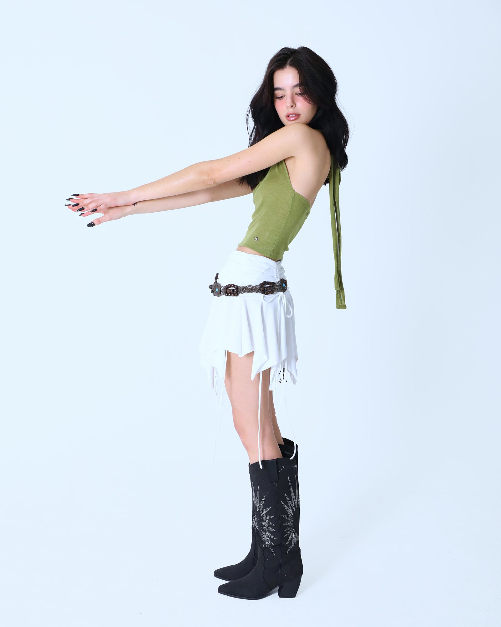★2023SS新作★SIO★FAIRY IRREGULAR SHIRRING STRING SKIRT MUSINSA | SIO Fairy Irregular Shirring String Skirt [White]