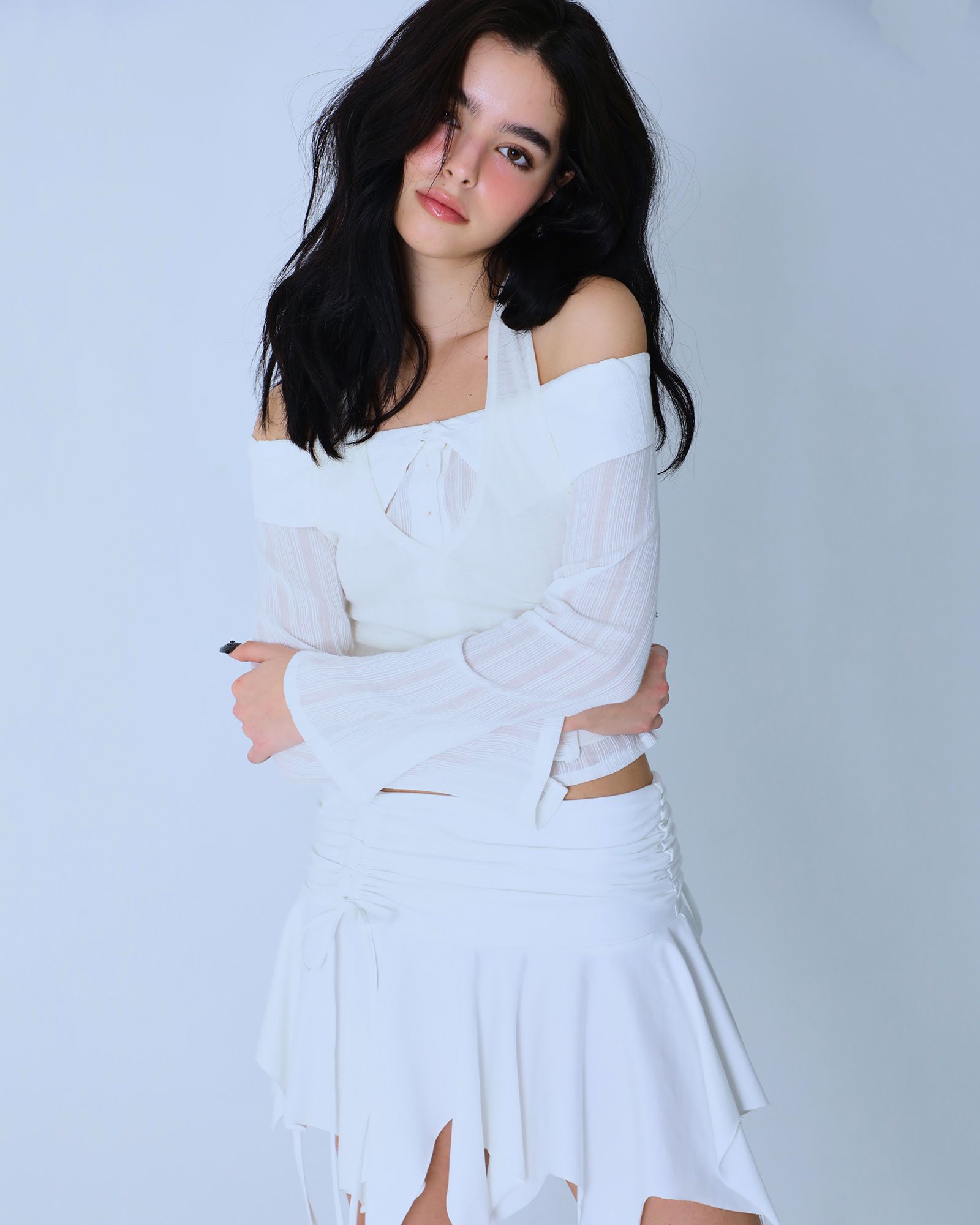 ★2023SS新作★SIO★FAIRY IRREGULAR SHIRRING STRING SKIRT MUSINSA | SIO Fairy Irregular Shirring String Skirt [White]