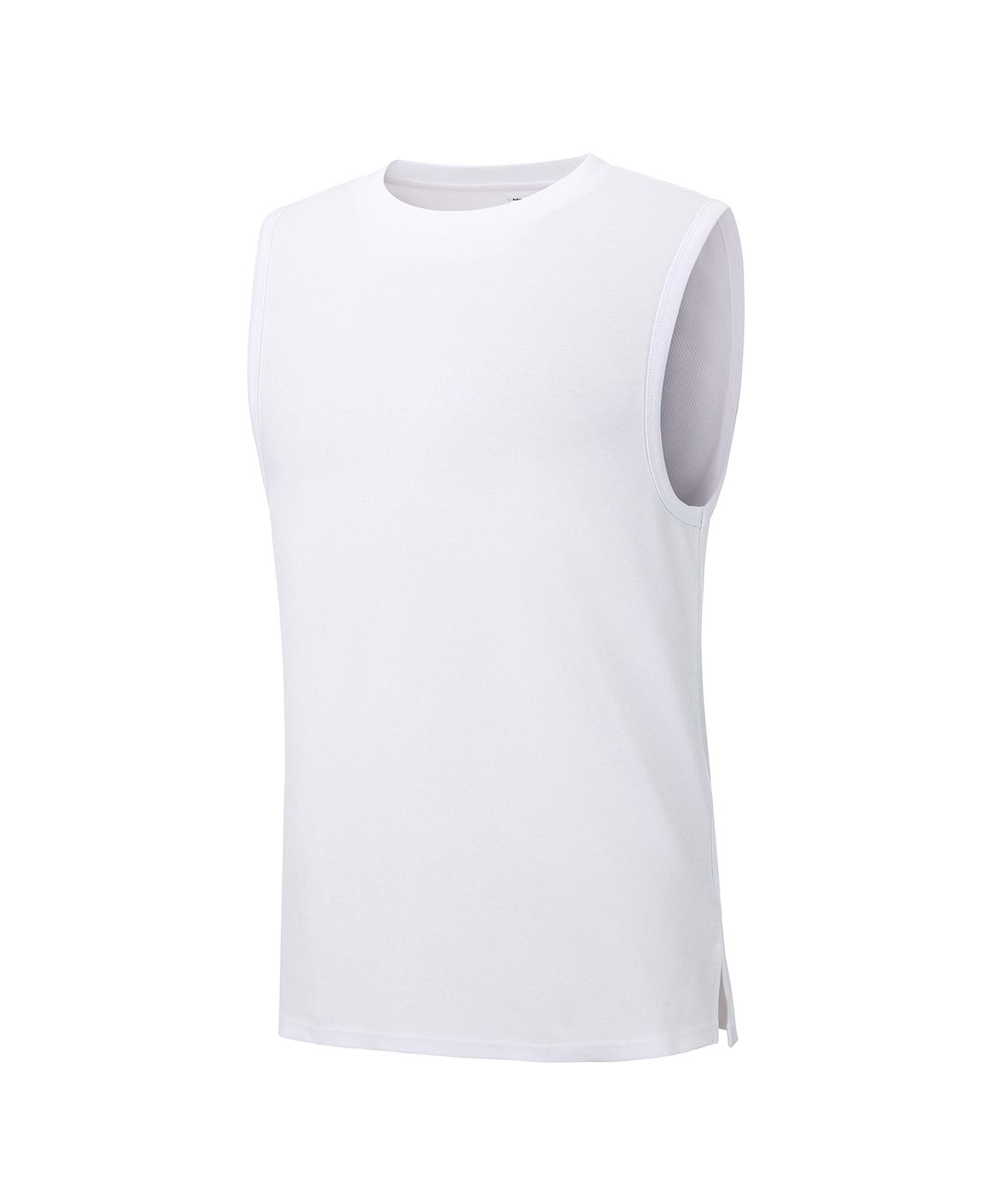 블랙몬스터핏(BLACK MONSTER FIT) 코튼 폴리 헬스 나시 슬리브리스 (WHITE) / BM230107