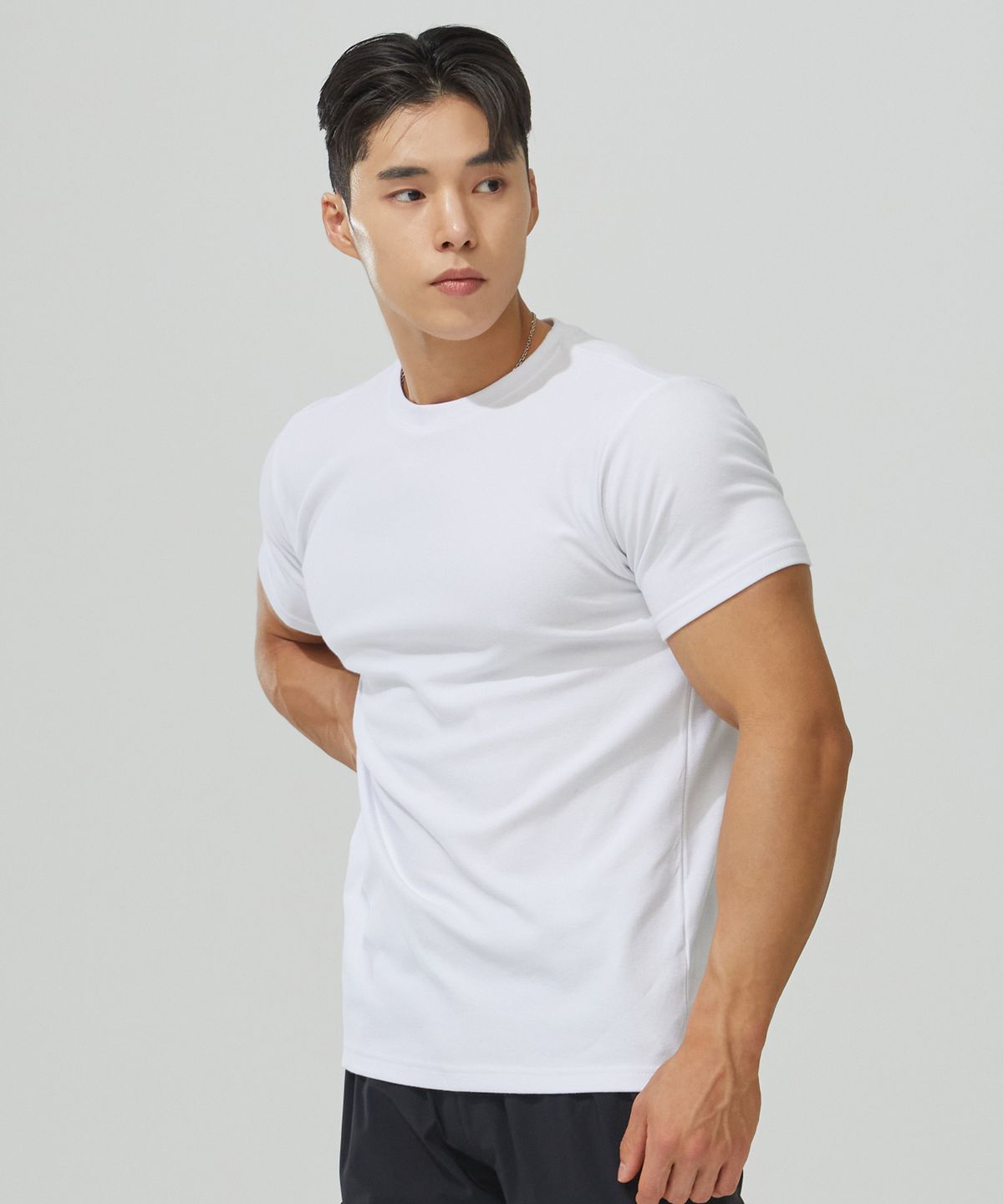 블랙몬스터핏(BLACK MONSTER FIT) 코튼 폴리 하프 슬리브 (WHITE) / BM230106