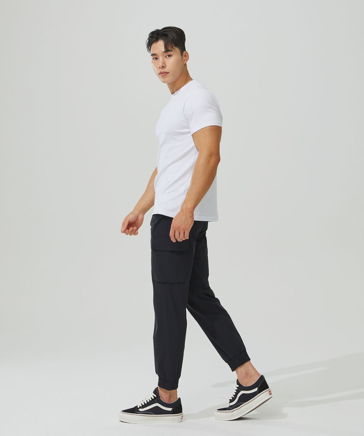 블랙몬스터핏(BLACK MONSTER FIT) 코튼 폴리 하프 슬리브 (WHITE) / BM230106