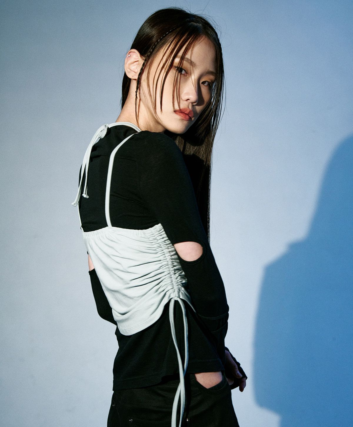 진주유즈(JINJUSE) HALTER NECK SHIRRING SLEEVELESS TOP [MINT]