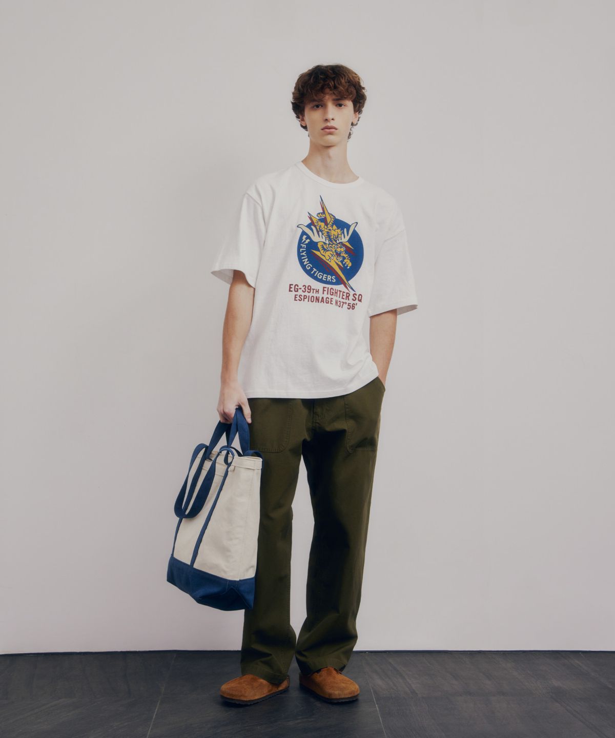 에스피오나지(ESPIONAGE) Flying Tigers Heavyweight Tee Off White
