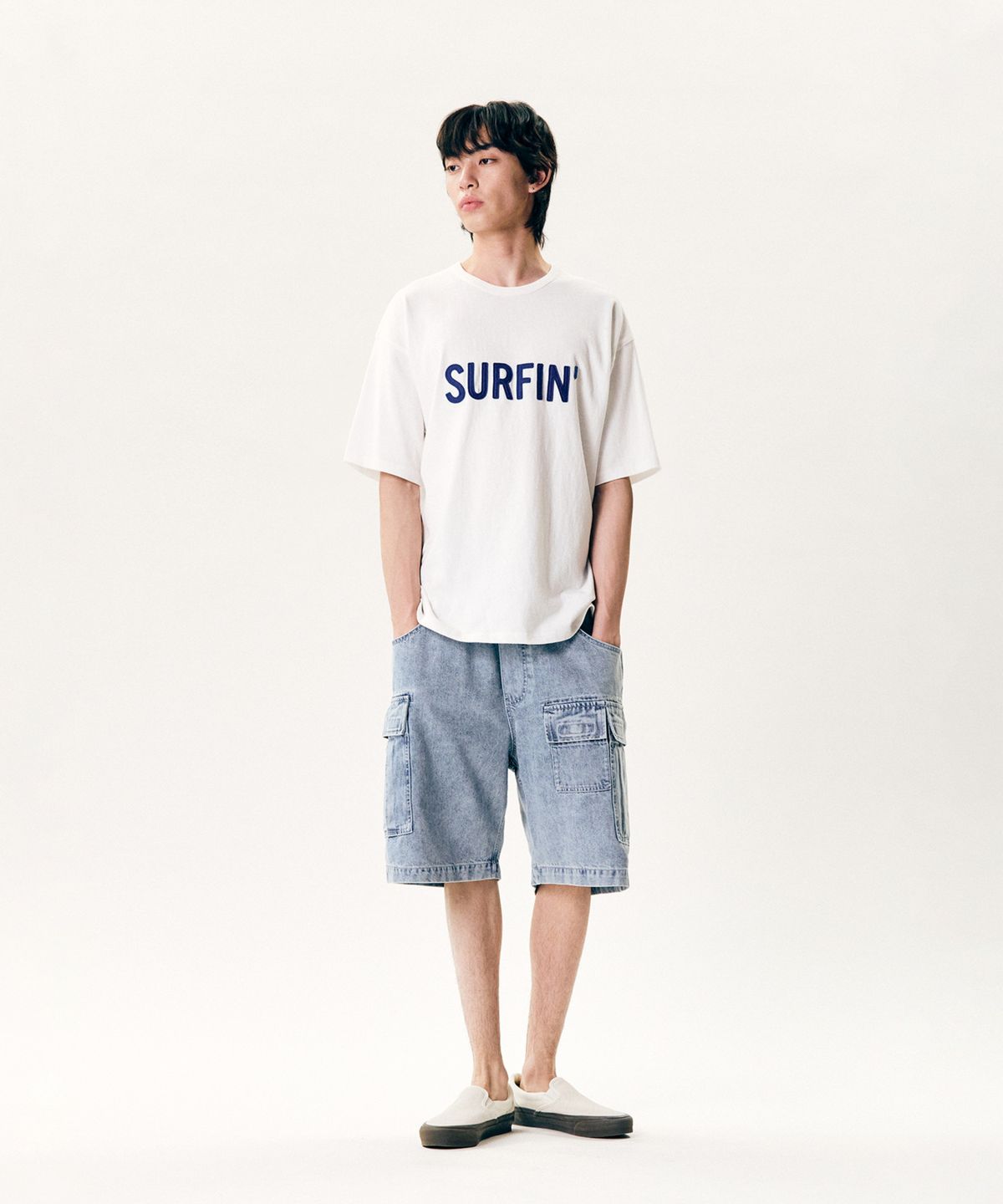 에스피오나지(ESPIONAGE) Surfin Heavyweight Tee Off White