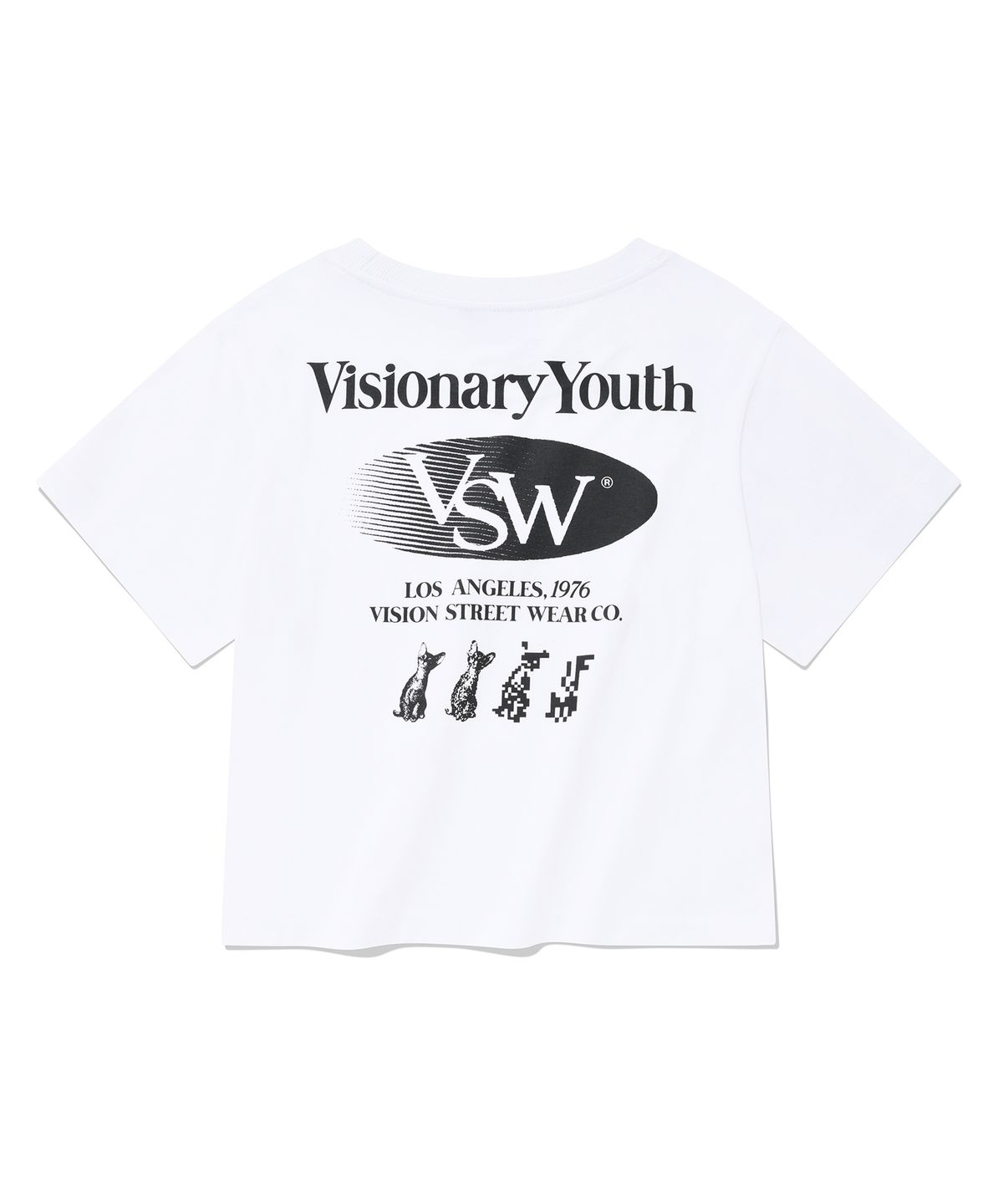 비전스트릿웨어(VISION STREETWEAR) VSW Crop Cat T-Shirts White