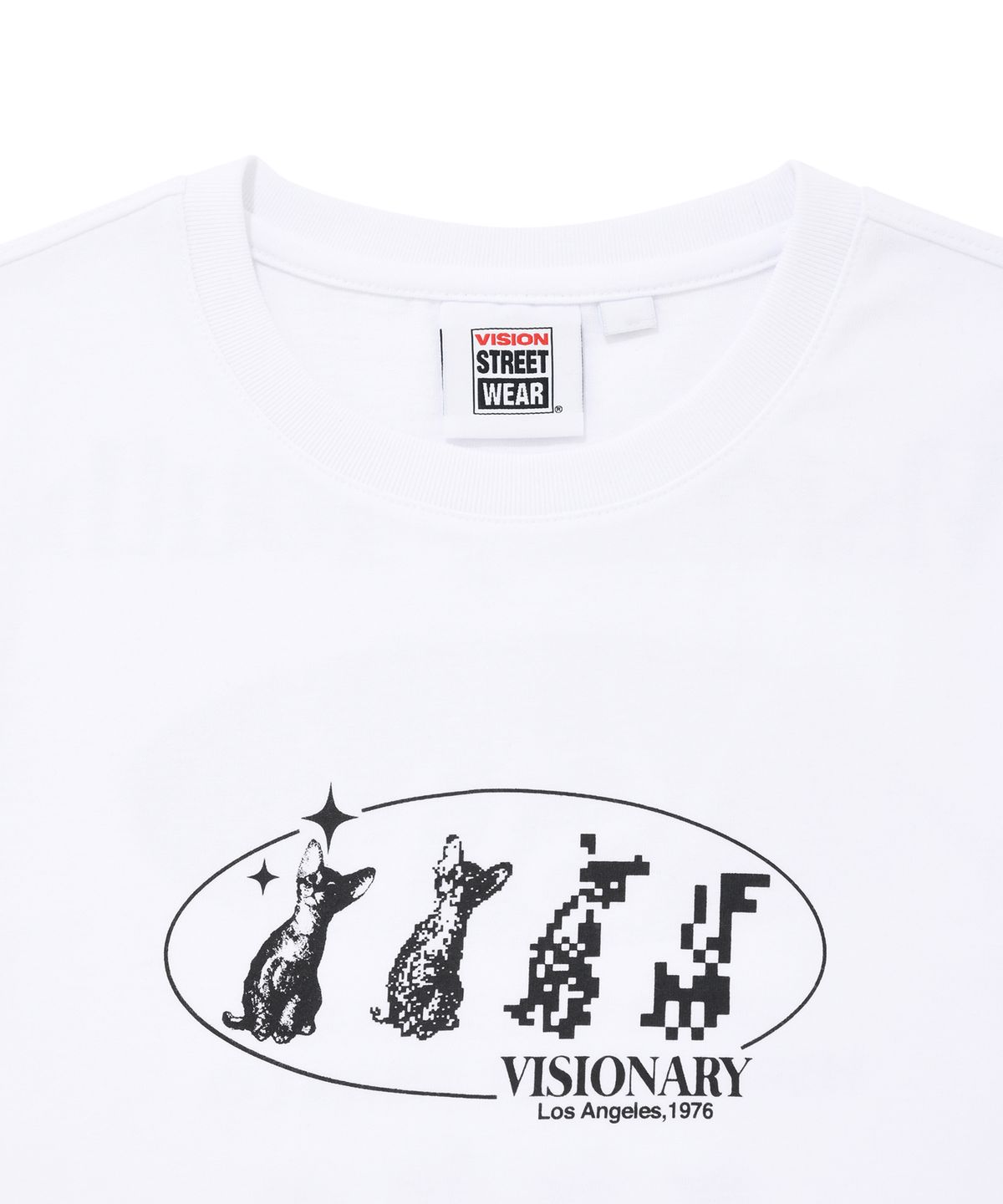 비전스트릿웨어(VISION STREETWEAR) VSW Crop Cat T-Shirts White