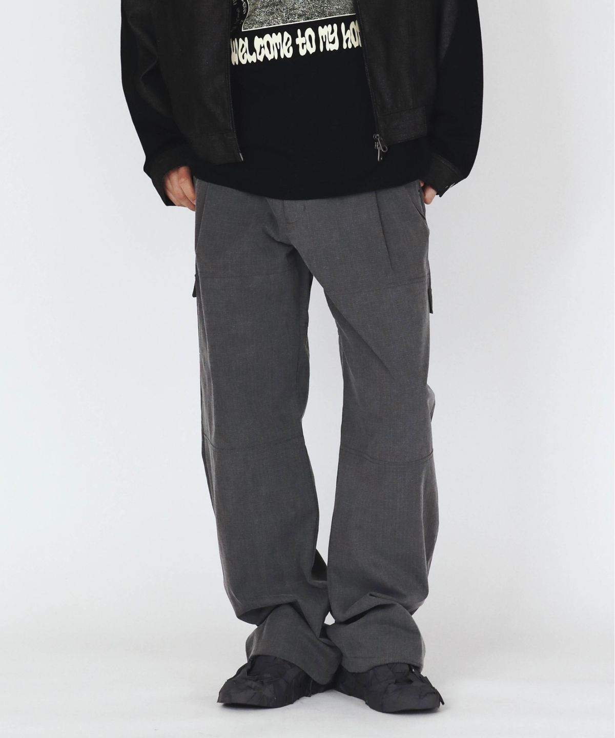 애드오프(ADDOFF) PIGMENT RIPSTOP CARGO PANTS GREY