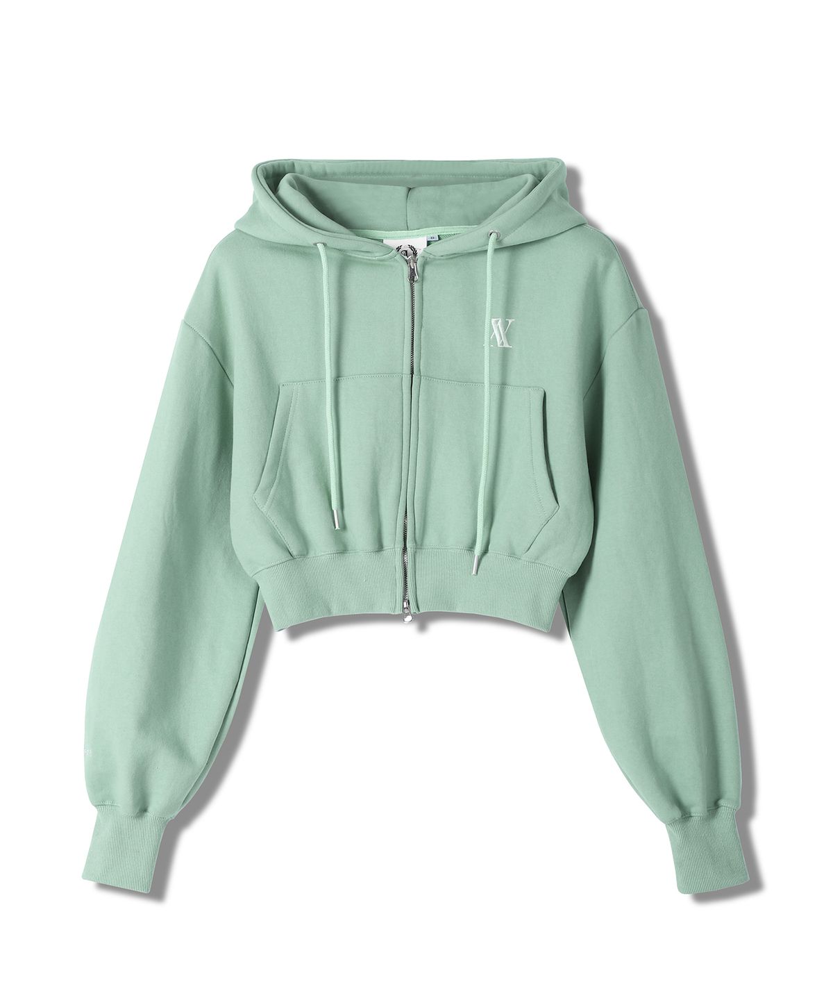 어반드레스(AVANDRESS) AV LOGO CROP HOOD ZIP-UP IVORY