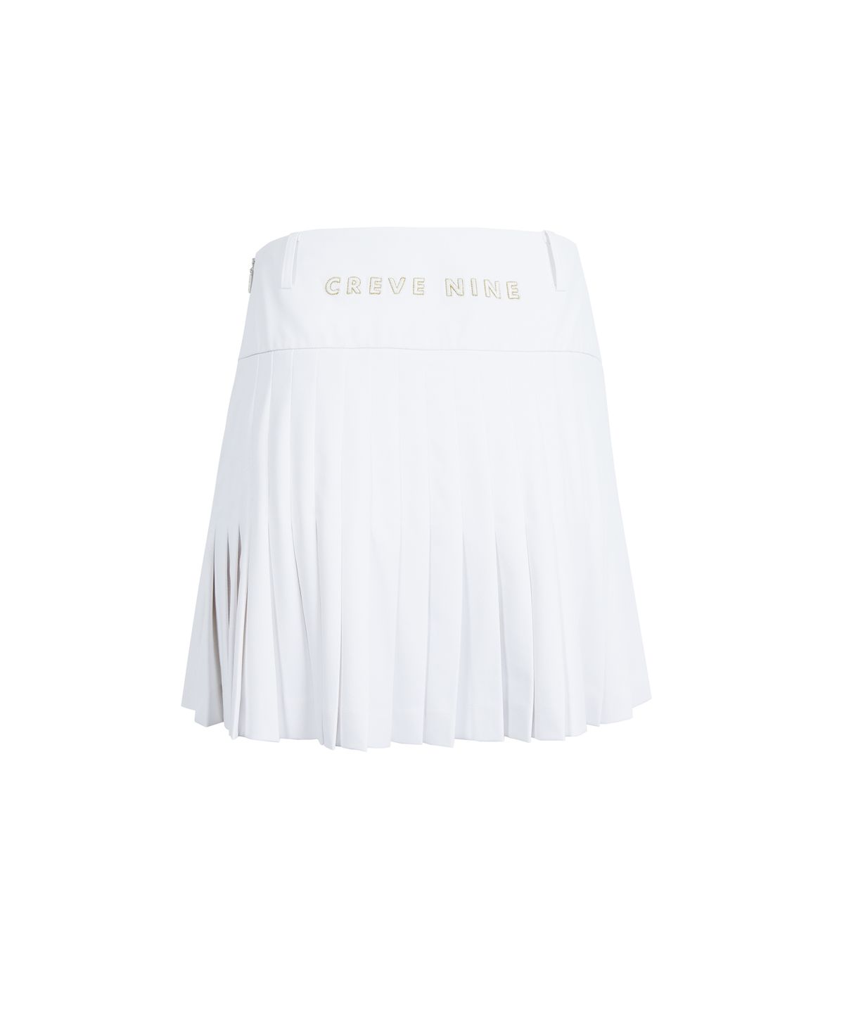 크리브나인(CREVE9) 옆트임 스윙플리츠 스커트WH