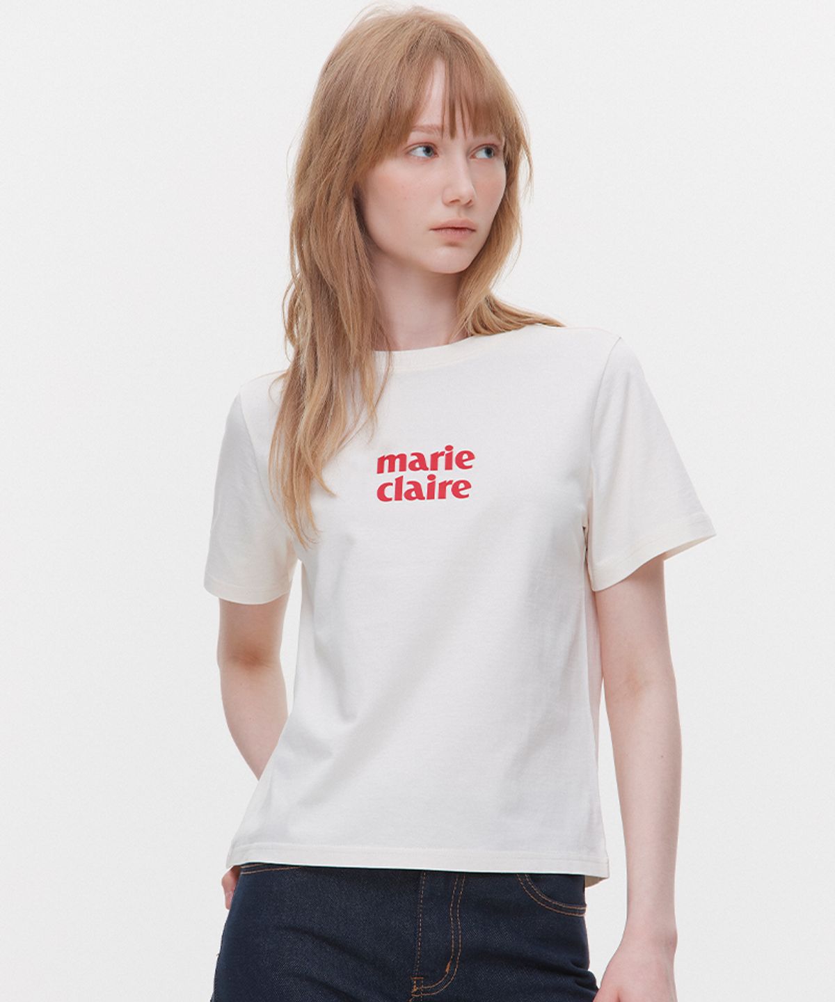 마리끌레르(MARIE CLAIRE) 베이직 로고 반팔 티셔츠(MAGBTS09M)