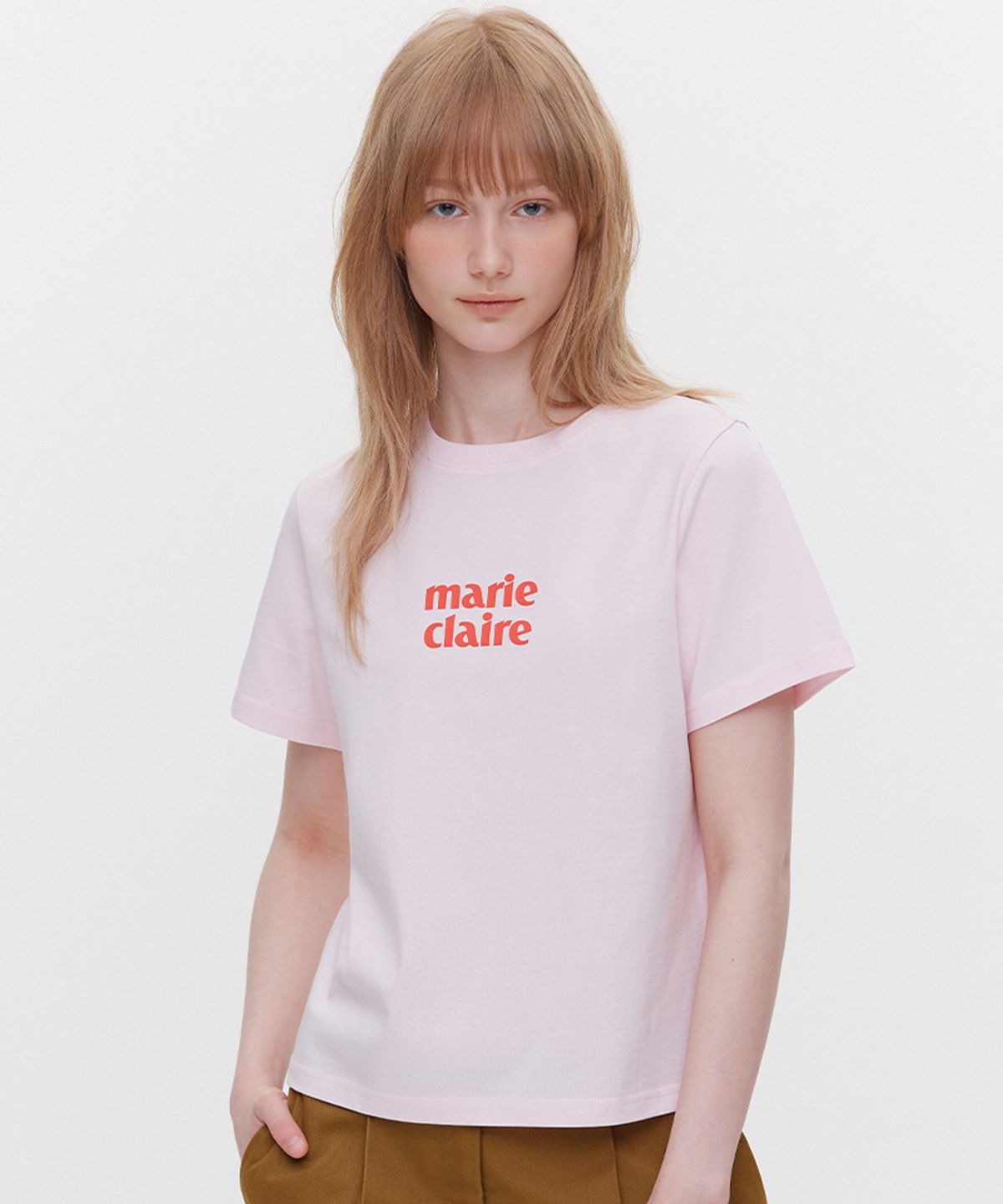 마리끌레르(MARIE CLAIRE) 베이직 로고 반팔 티셔츠(MAGBTS09M)