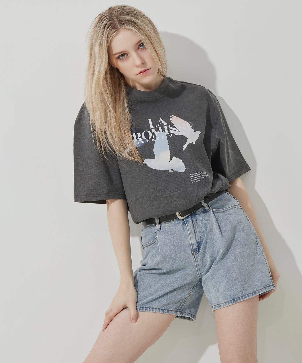 에이오엑스(AOX) Promise Pigmented T-shirt (Gray)