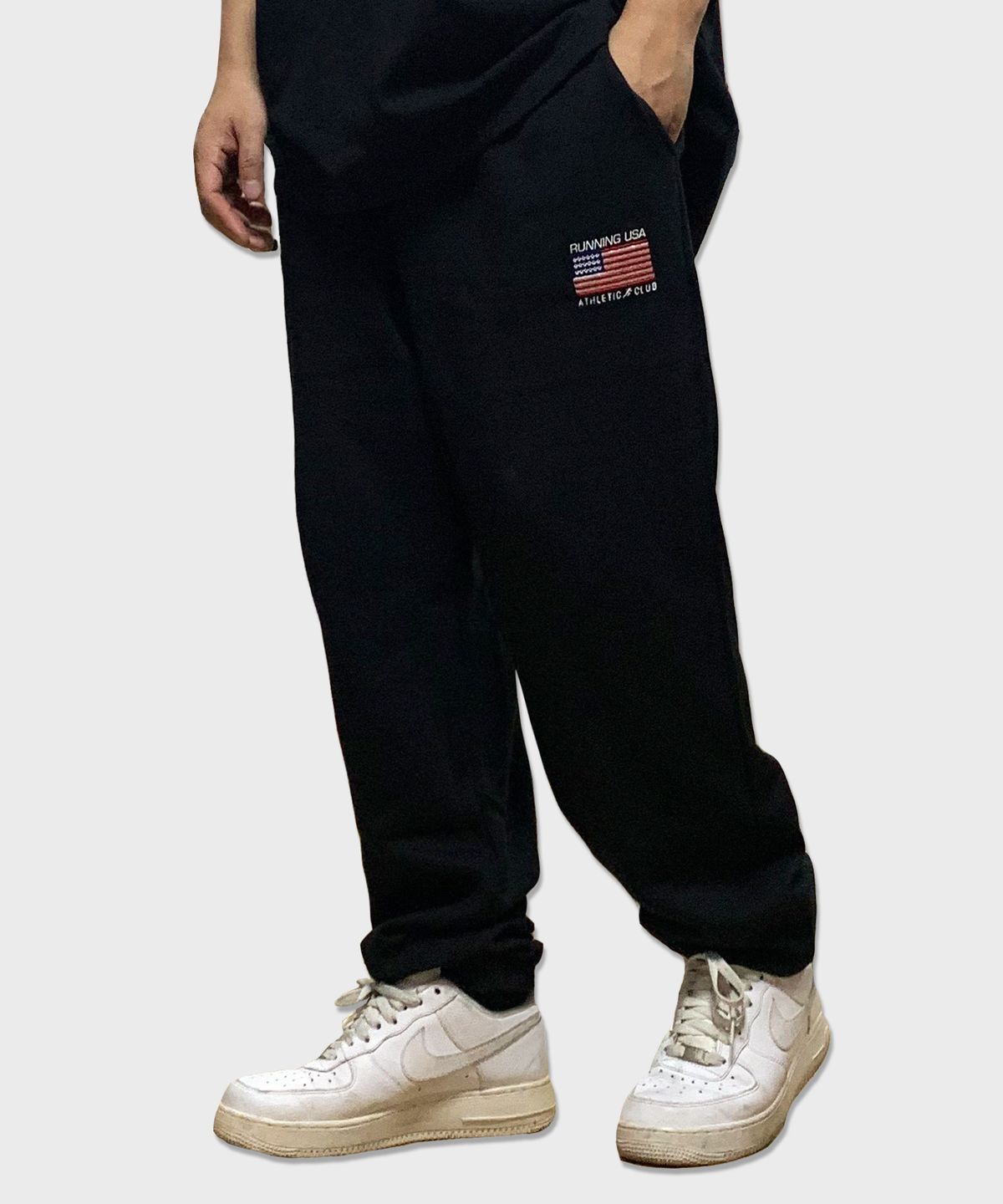 리스펙트(RESPECT) running usa athletic club sagging pants (black)