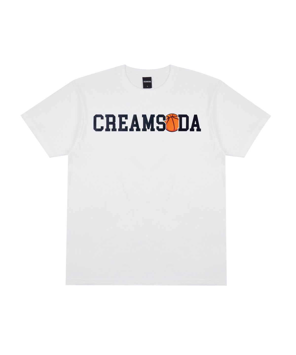 크림소다랩(CREAM SODA LAB) 씨알 볼러 반팔티 화이트 블랙