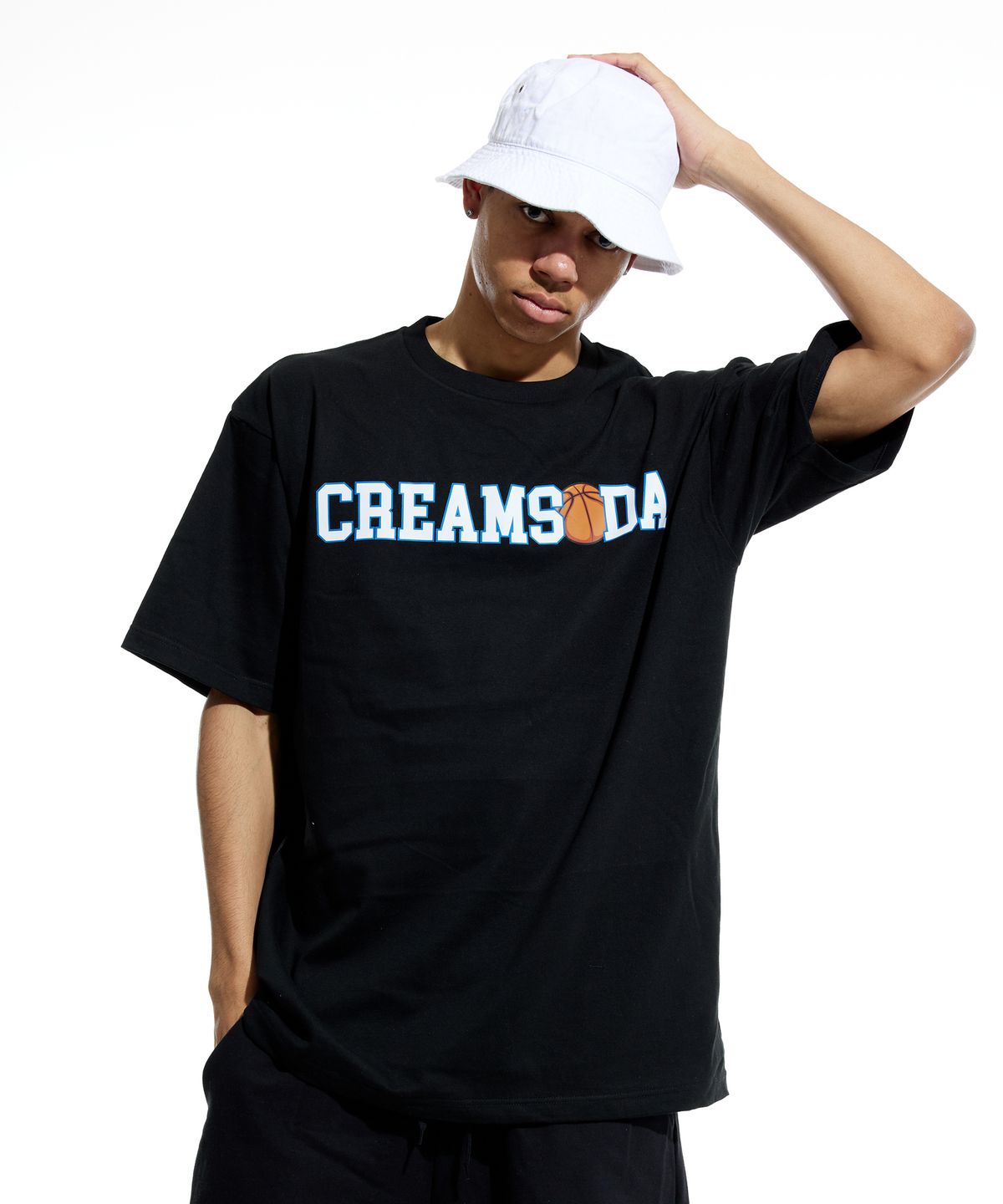 크림소다랩(CREAM SODA LAB) 씨알 볼러 반팔티 블랙 블루