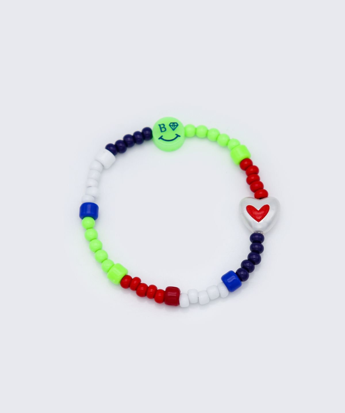 봉보(BONBEAU) Unique color play smile beads Bracelet 유니크 컬러 플레이 스마일 참 비즈 팔찌