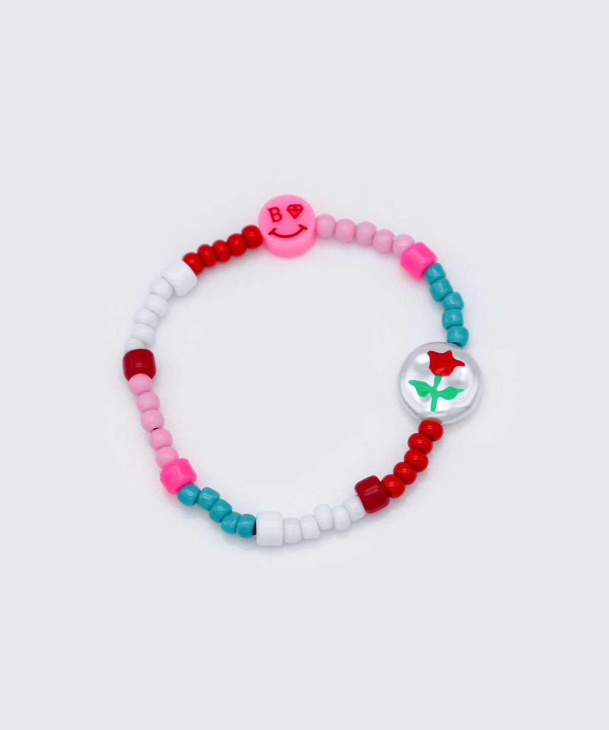 봉보(BONBEAU) Unique color play smile beads Bracelet 유니크 컬러 플레이 스마일 참 비즈 팔찌