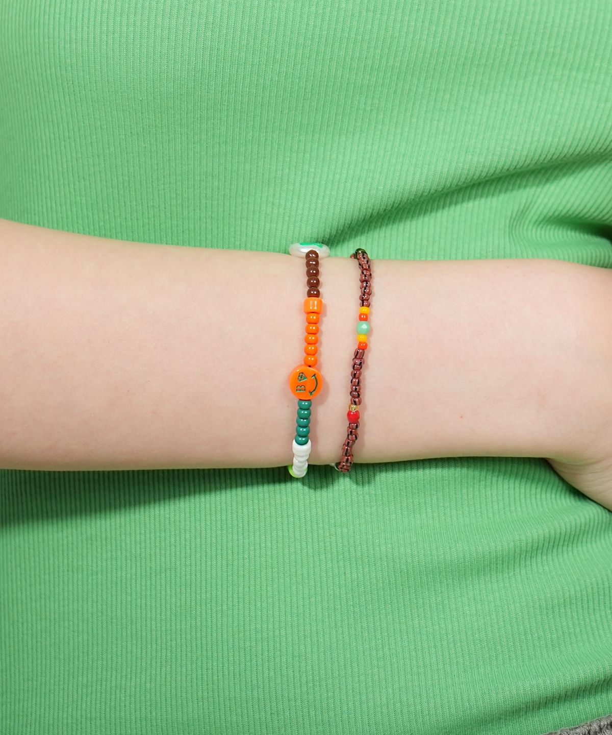 봉보(BONBEAU) Unique color play smile beads Bracelet 유니크 컬러 플레이 스마일 참 비즈 팔찌