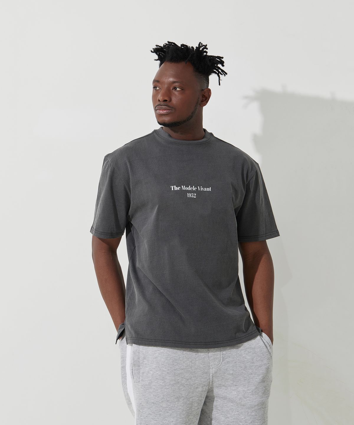 에이오엑스(AOX) Silver door Pigment T-shirt (Gray)