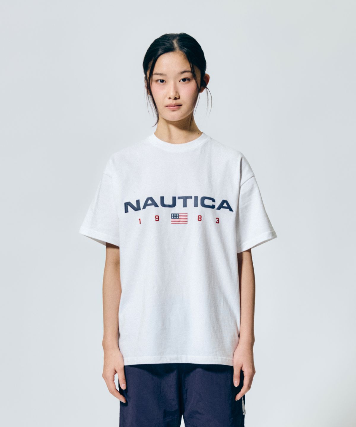 노티카(NAUTICA) 83플래그 로고 티셔츠(화이트) NTS4786WHZ