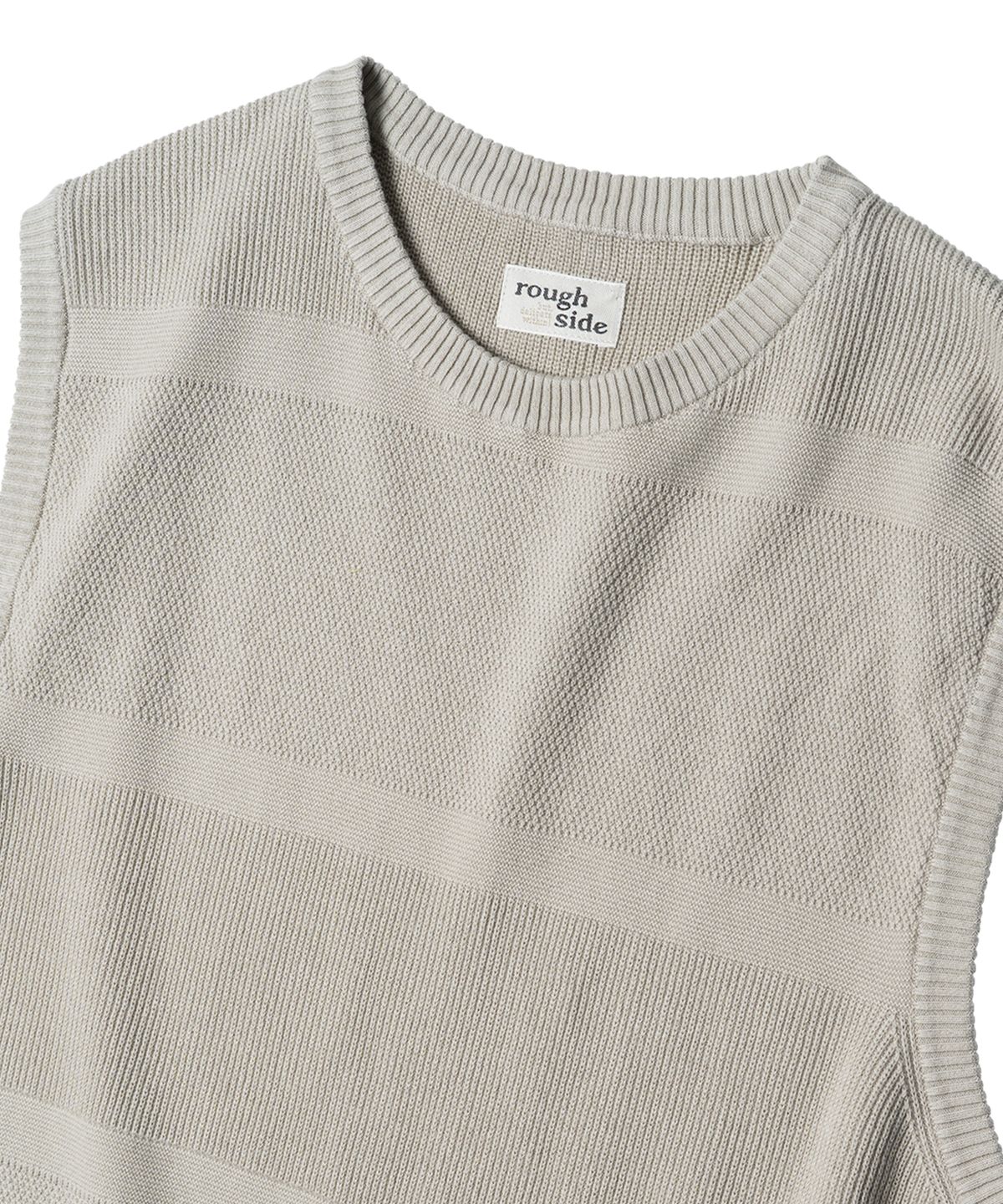 러프사이드(ROUGHSIDE) Crewneck Knit Vest Oatmeal