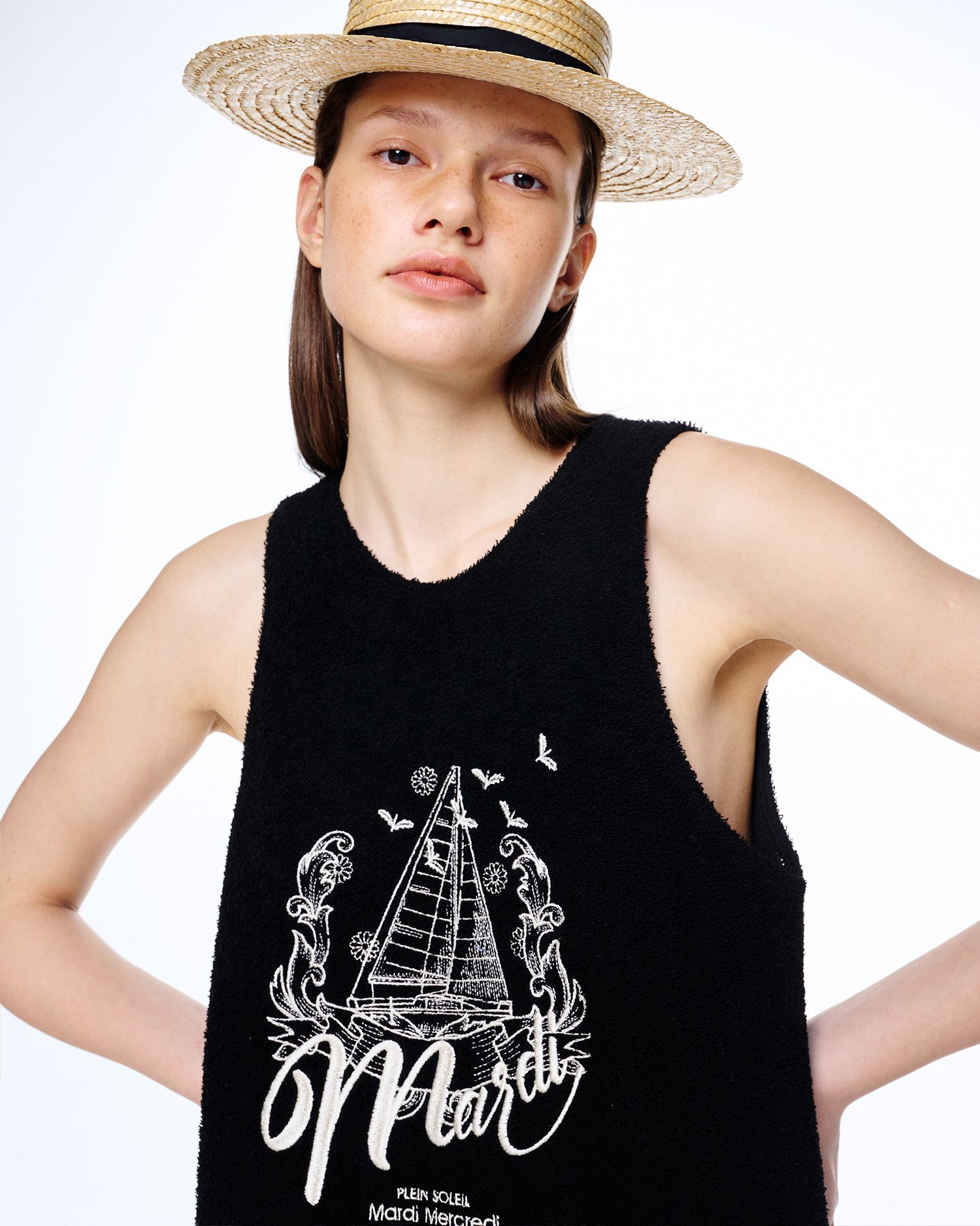 ★MARDI MERCREDI★MINI SLEEVELESS DRESS PUNCHING DETAIL MUSINSA公式 | MARDI MERCREDI TERRY MINI SLEEVELESS DRESS BON