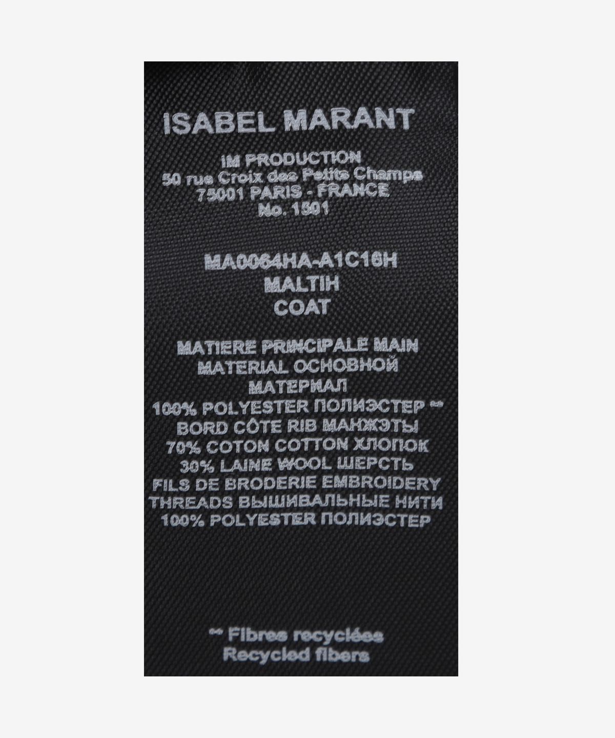 이자벨마랑(ISABEL MARANT) 말티 플리스 집업 재킷 - 블랙:멀티컬러 / MA0064HAA1C16H01BK