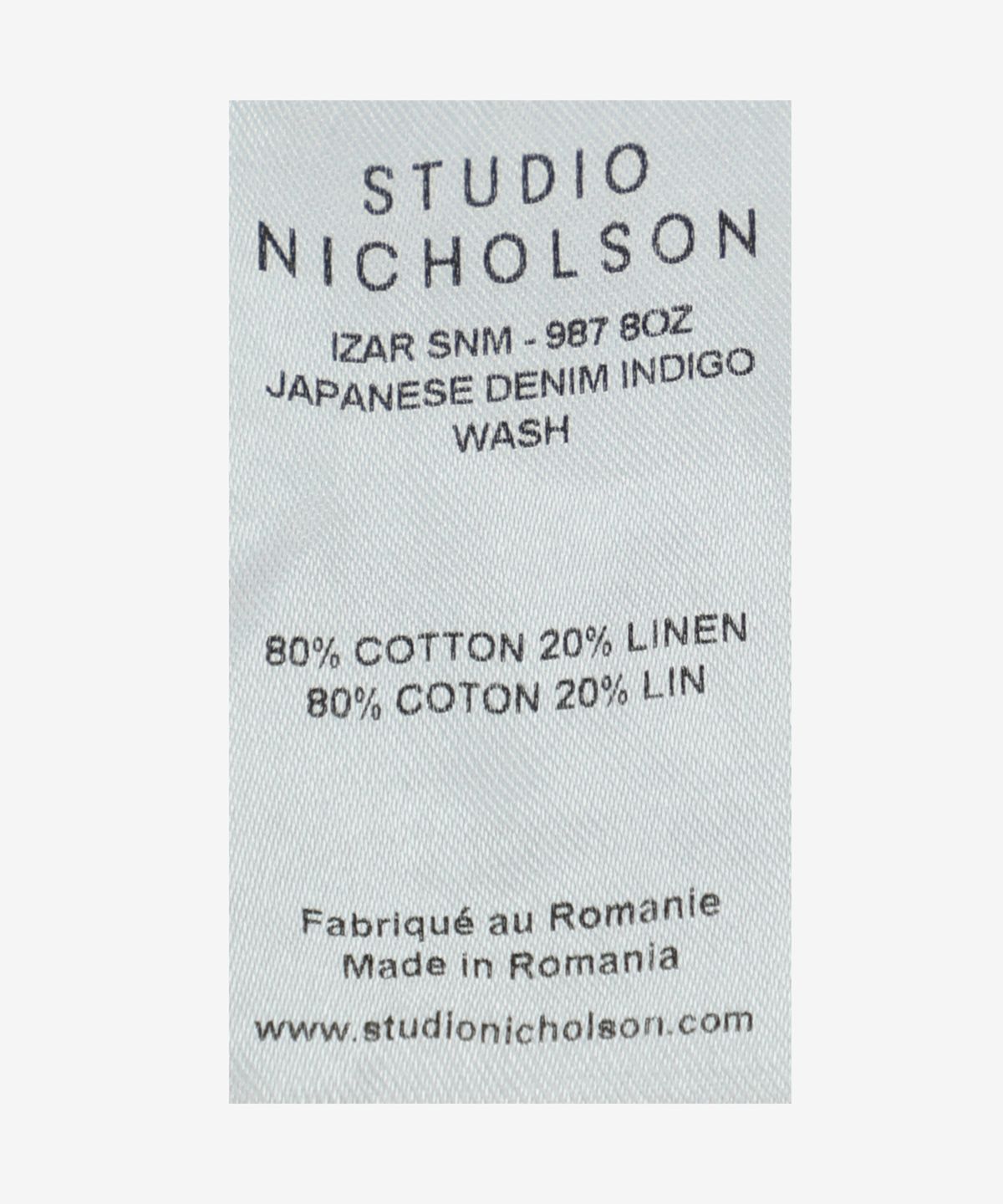 스튜디오니콜슨(STUDIO NICHOLSON) 이자르 소프트 워시 데님 셔츠 - 인디고 / IZARSNM987INDIGOWASH