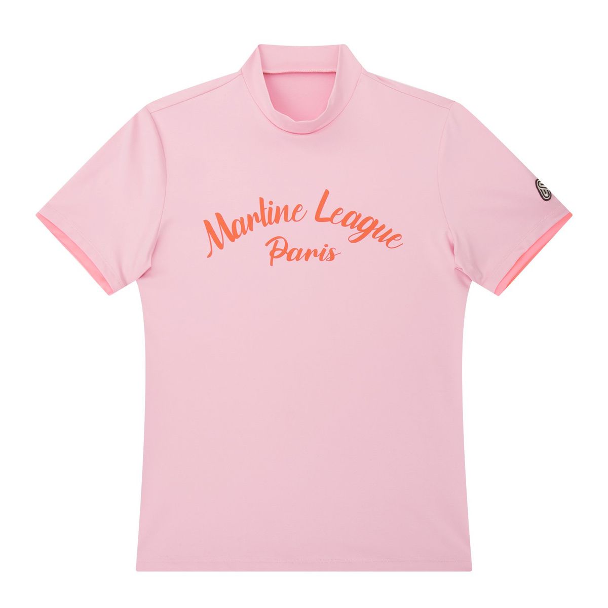 마틴골프(MARTINE GOLF) Logo Lettering Mock Neck Shirts_Pink