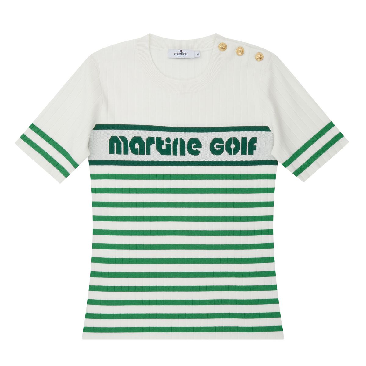 마틴골프(MARTINE GOLF) Stripe Round Sweater_Green