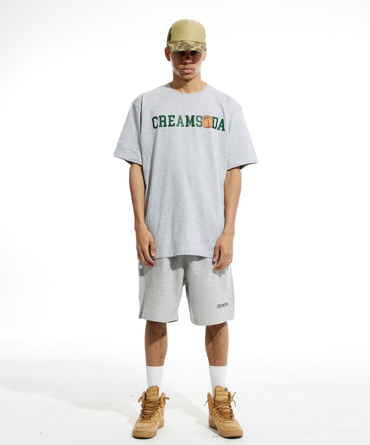 크림소다랩(CREAM SODA LAB) 씨알 볼러 트레이닝 숏팬츠 그린