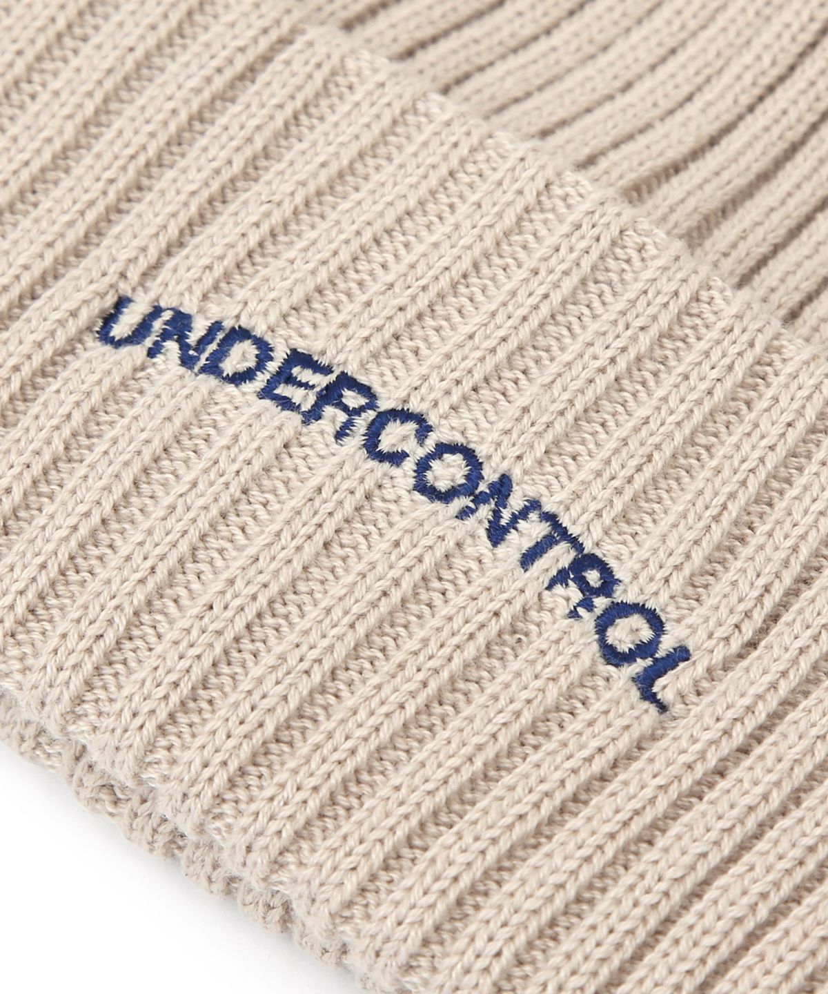 언더컨트롤(UNDERCONTROL) 사계절 얇은 롱비니 코튼 니트 남녀공용 로고 비니 모자 BEANIE / COLLEGE CREW / L OATMEAL