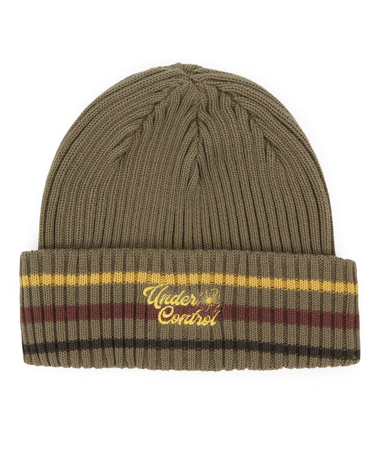언더컨트롤(UNDERCONTROL) 사계절 얇은 롱비니 코튼 니트 남녀공용 로고 비니 모자 BEANIE / FLORAL SCRIPT / M STRIPE / L OLIVE