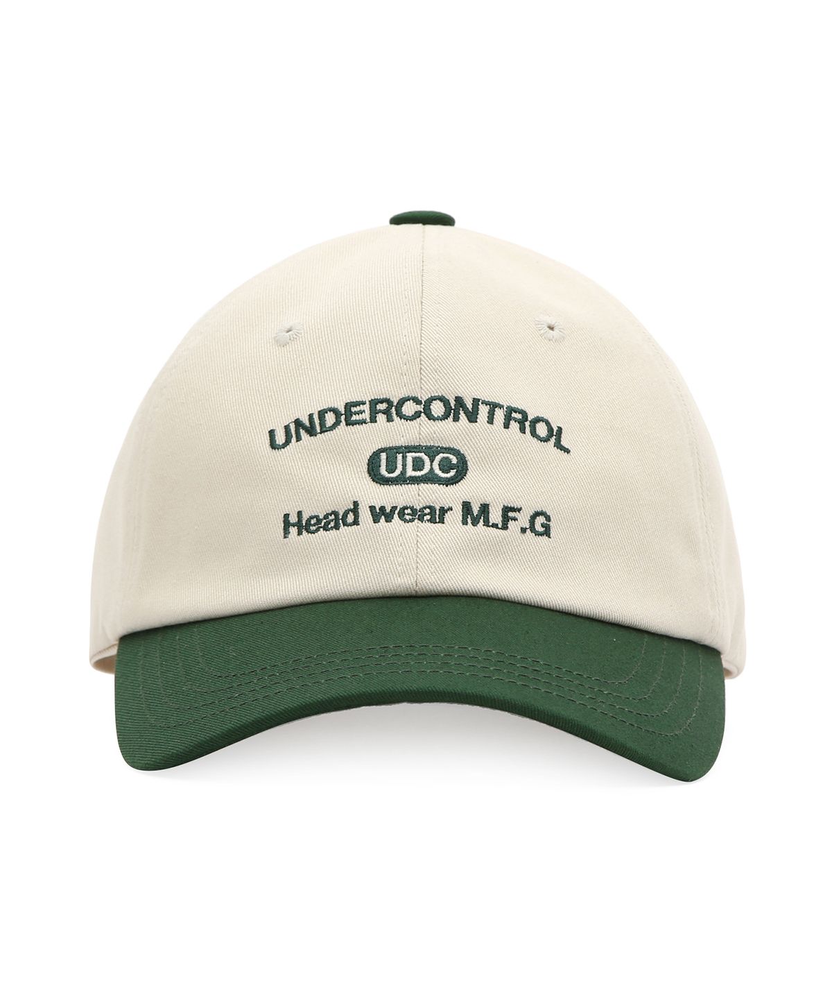 언더컨트롤(UNDERCONTROL) 사계절 코튼 배색 로고 소프트탑 볼캡 남녀공용 야구모자 COLLEGE CREW / AUTHENTIC B B / GREEN