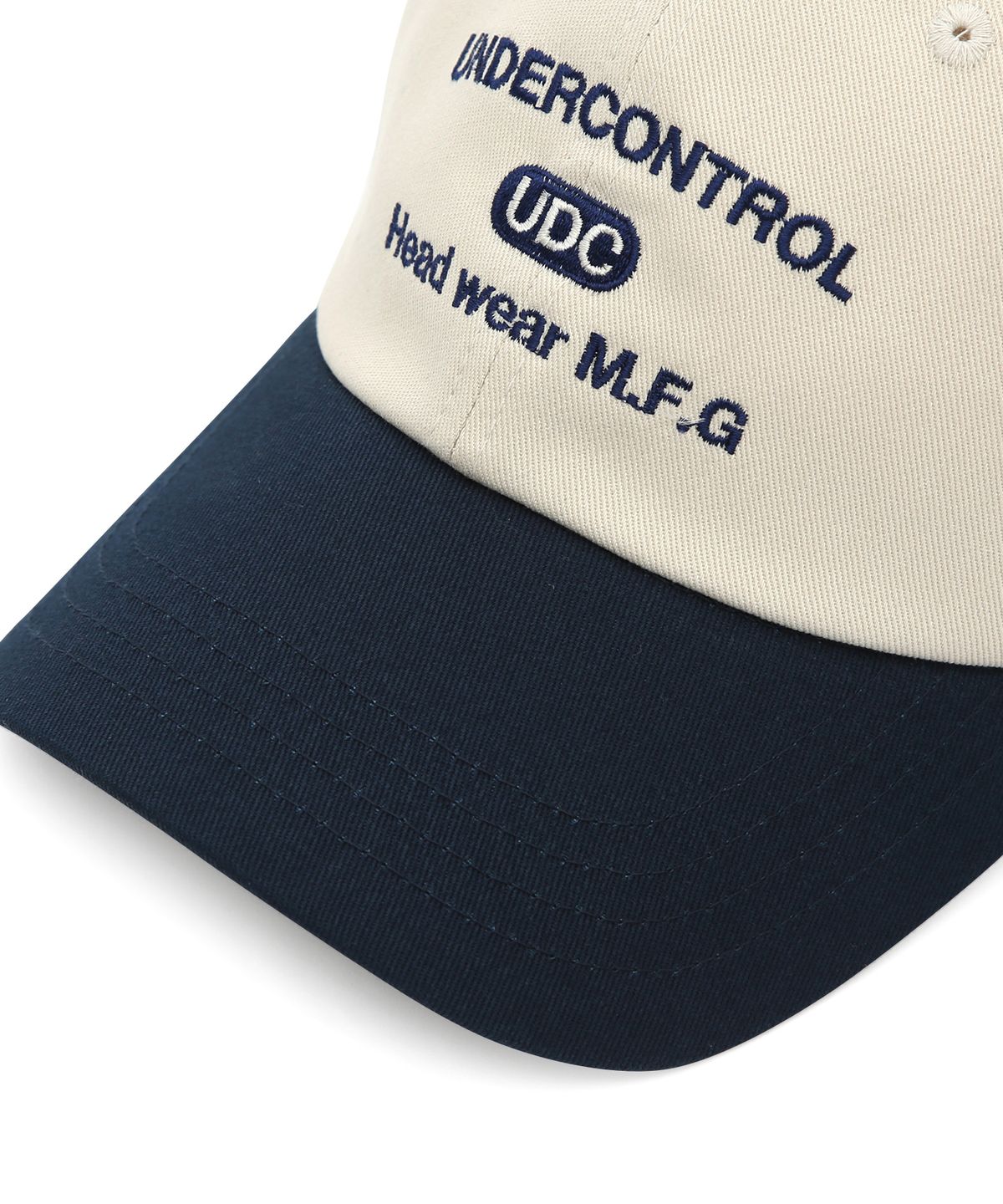 언더컨트롤(UNDERCONTROL) 사계절 코튼 배색 로고 소프트탑 볼캡 남녀공용 야구모자 COLLEGE CREW / AUTHENTIC B B / NAVY