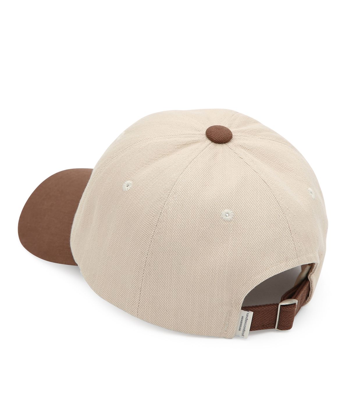 언더컨트롤(UNDERCONTROL) 사계절 워싱 코튼 배색 소프트탑 로고 볼캡 남녀공용 야구모자 FLORAL SCRIPT / WASHED B B / BROWN