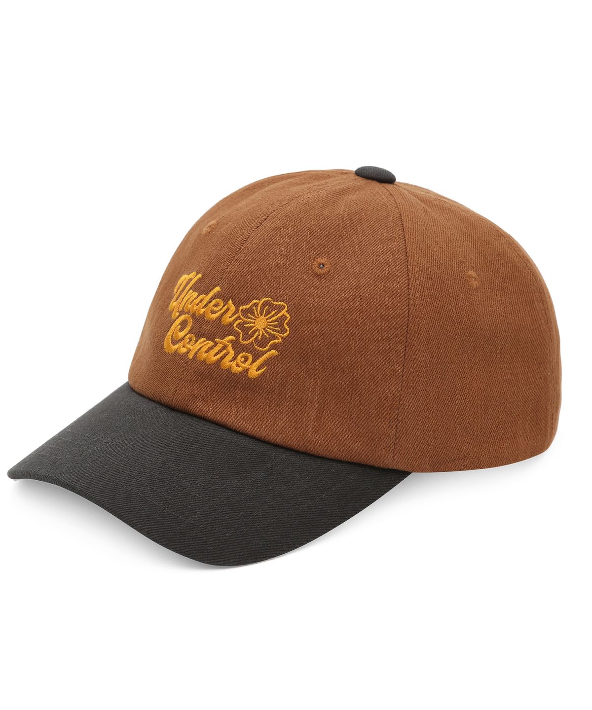 언더컨트롤(UNDERCONTROL) 사계절 워싱 코튼 배색 소프트탑 로고 볼캡 남녀공용 야구모자 FLORAL SCRIPT / WASHED B B / CAMEL CHARCOAL