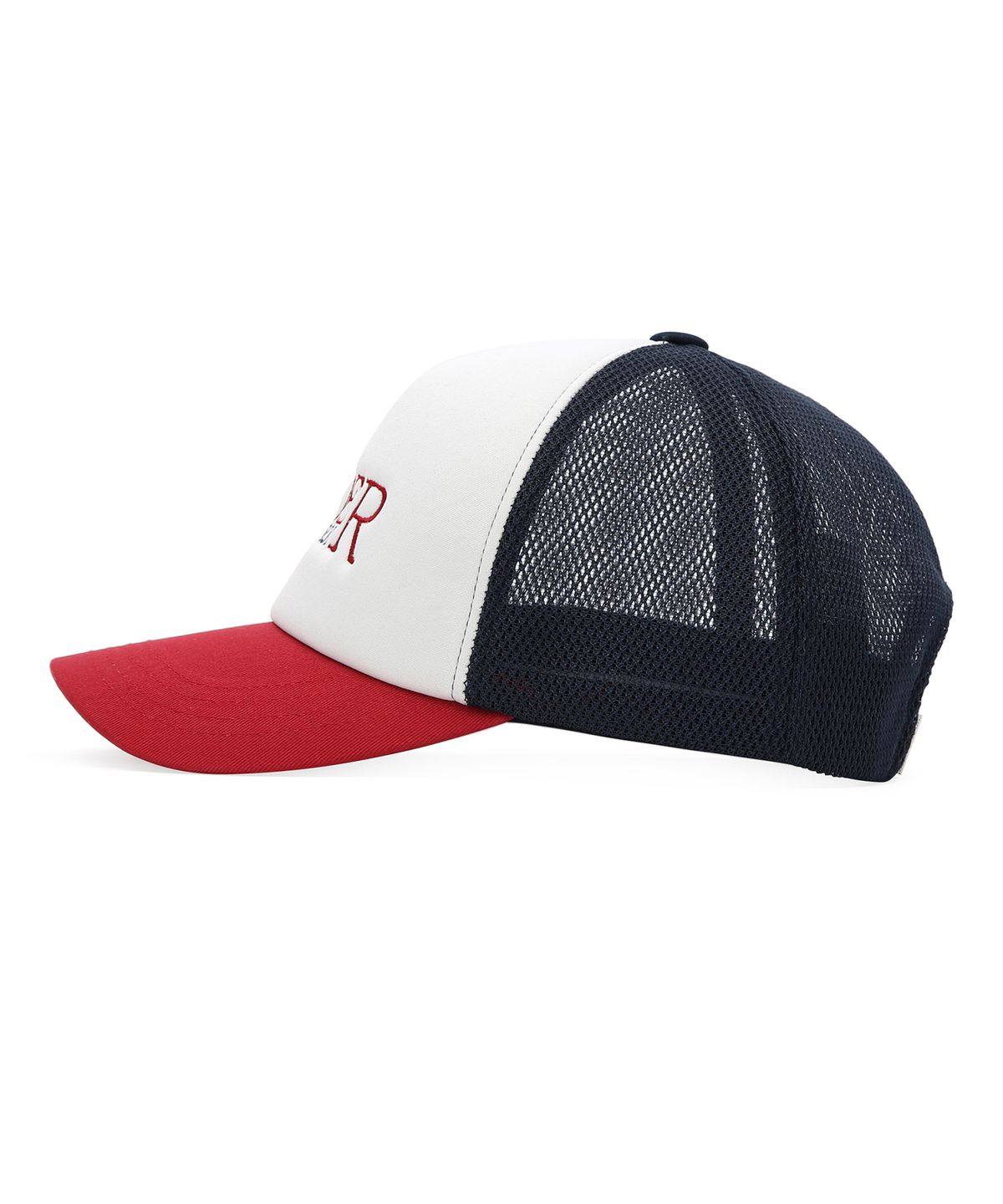 언더컨트롤(UNDERCONTROL) 여름 메쉬 햇빛 차단 로고 배색 볼캡 남녀공용 야구모자 SIGNATURE / MESH TRUCKER B B / NAVY RED