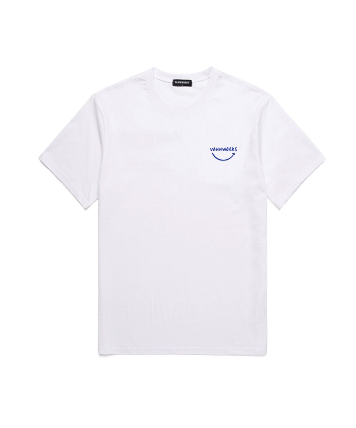 밴웍스(VANNWORKS) Smile Logo 오버핏 반팔 티셔츠 (VS0025) 화이트_블루